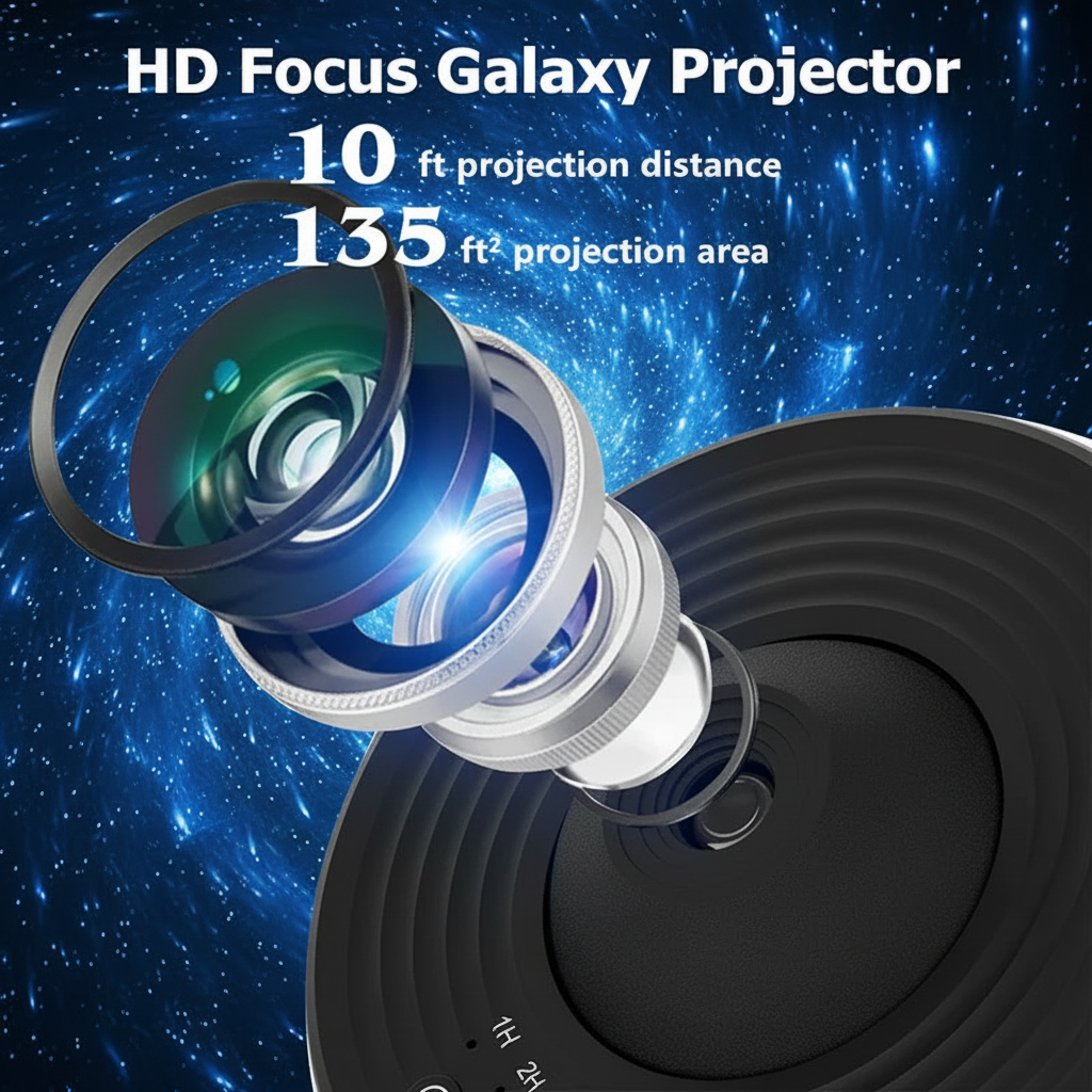 360° Galaxy Star Projector Night Light – LED Light Simulating a Starry Sky for Bedroom Decoration